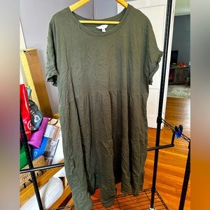 Olive Green babydoll dress | 3x | time & tru